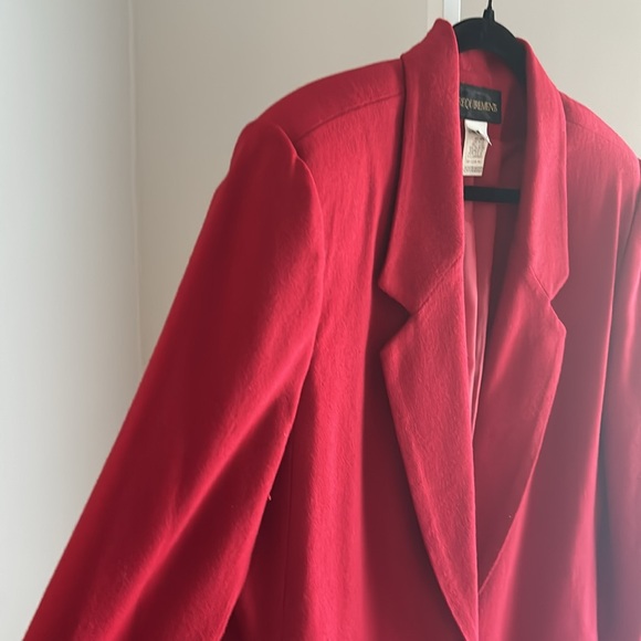 Vintage Requirements Wool Blend Red Womens Blazer Size 16 - Picture 3 of 7